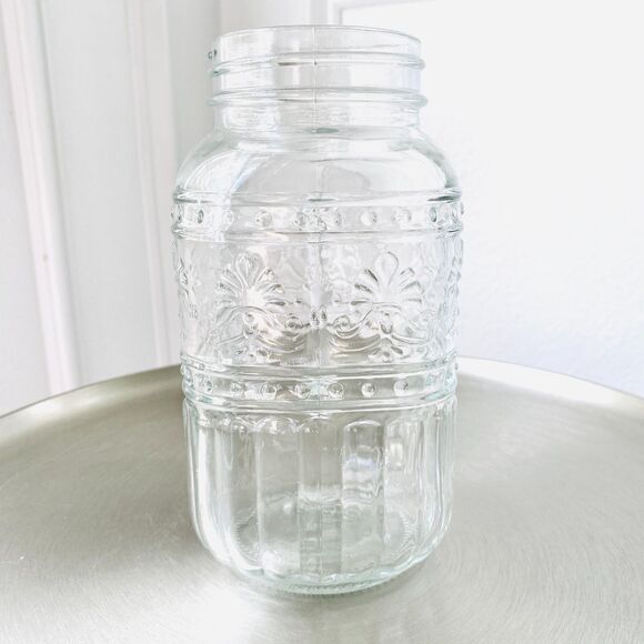 The Pioneer Woman Cassie 32 Oz Clear Glass Mason Jar Mug w/ Handle, Straw & Lid - Picture 10 of 13